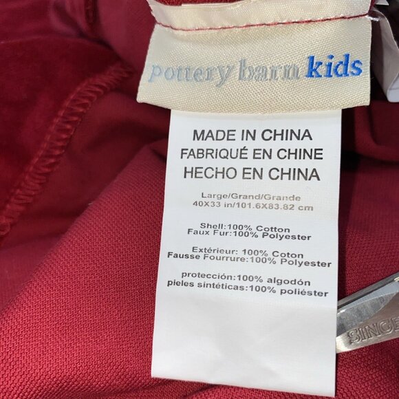 Pottery Barn Kids Lucas Red Velvet Santa Bag Sack Christmas Stocking 40 x 33 in - Picture 6 of 15